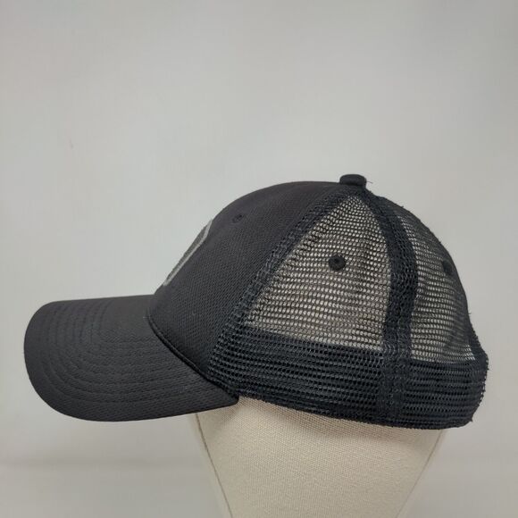 Avid Hook Logo Snapback Mesh Back Trucker Hat Black OSFM Embroidered - Picture 3 of 9